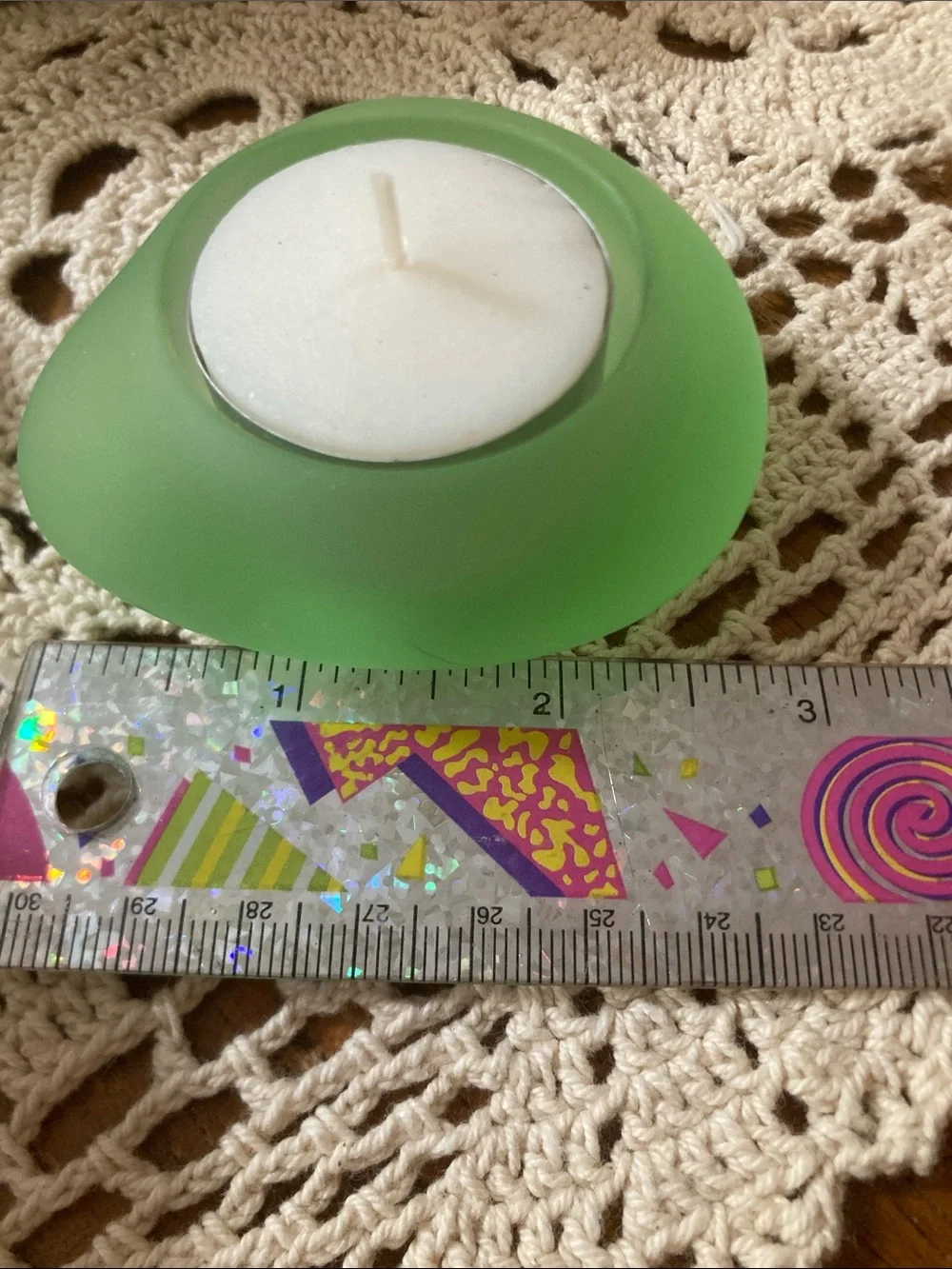 PartyLite Frosted sea glass Tea Light Holders in Blue, Green, and White